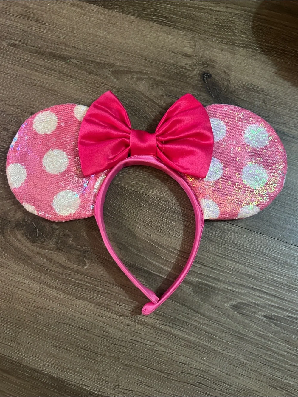 Sequin Minnie Ear Headband with Bow - Pink, Rainbow, Black